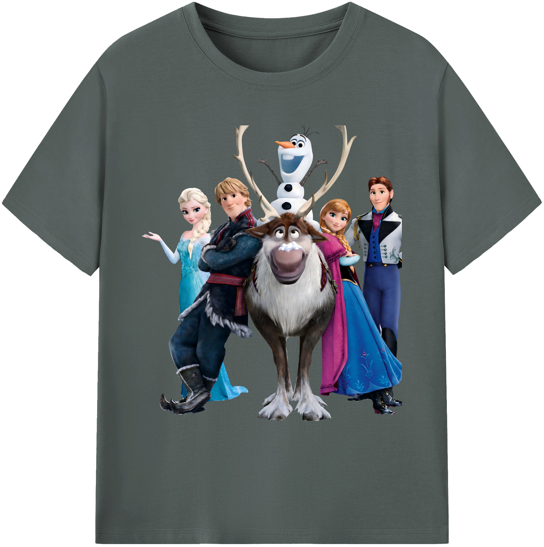 （画像用） アナと雪の女王 アンナ エルサ Frozen Anna Elsa 綿100％ メンズ半袖Tシャツ｜肌触りやわらか＆通気性